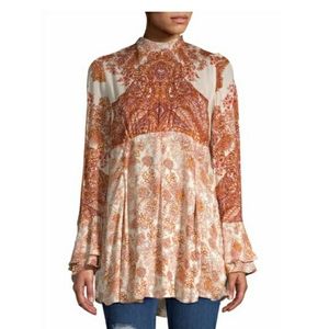 Free People Ivory Combo Blouse shirt